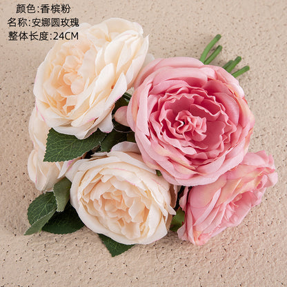 Realistic Artificial Rose Bouquet for Weddings and Home Decor - GF13941/5 - Stunning Faux Flowers for Lasting Beauty and Elegance