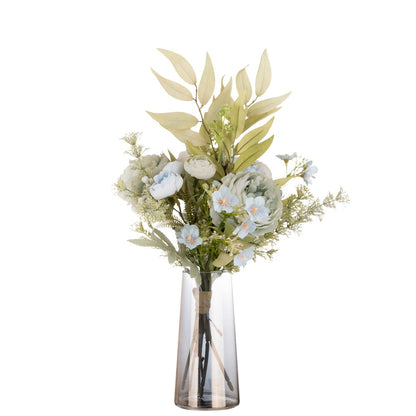 Stunning Artificial Floral Arrangement of Willow, Tea Rose, and Peony – Perfect for Wedding Bouquets, Gorgeous Wall Decorations, and Charming Hanging Art (CF01091)