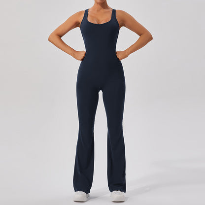 Quick Dry Fleece Lined High Waisted Yoga Jumpsuit for Dance and Fitness Flattering Supportive Design for Tummy Control and Lift