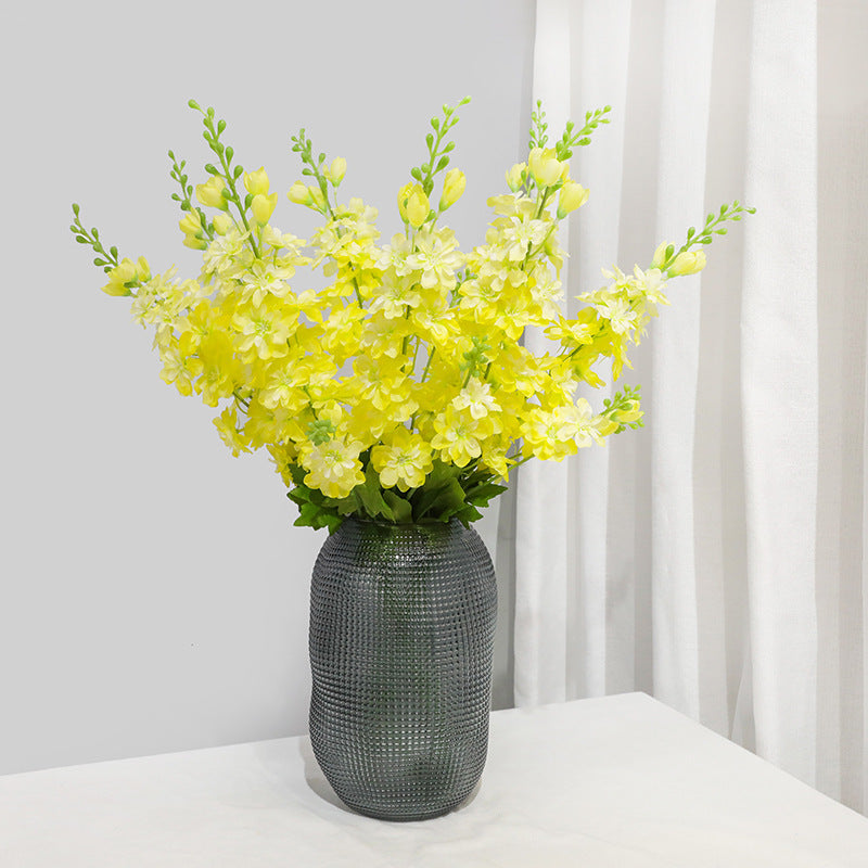 Stunning Artificial Hyacinth and Violet Flower Arrangements for Weddings - Elegant Double-Stemmed Flycatcher Floral Decor for Event Halls and Hotels