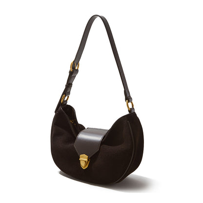 Kose Glossy Smooth Leather Hobo Bag Spacious High Quality Genuine Leather Shoulder Bag with Chic Design for Everyday Use