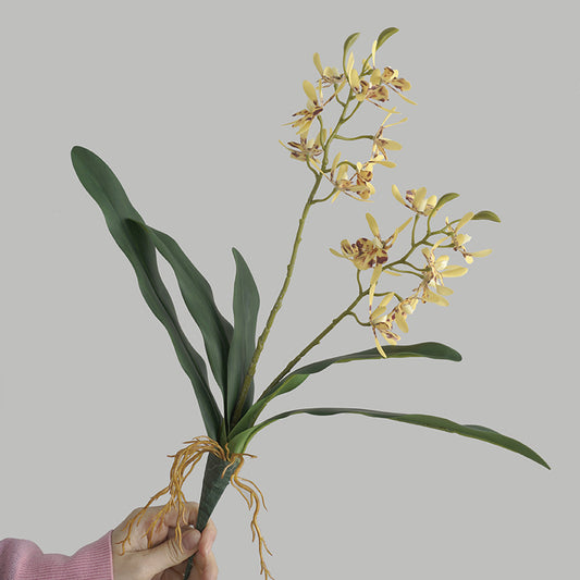 Elegant Home Décor with 2-Pronged Leaf Design Fragrant Milan Orchid - Perfect for Living Room Accent and Aquatic Aesthetics