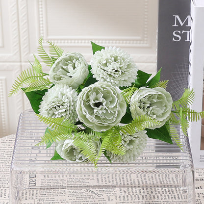 Realistic Peony Ball Chrysanthemum Faux Flowers - Perfect for Wedding Decor, Home Living Room Accents, Photography Props, and Elegant Party Arrangements