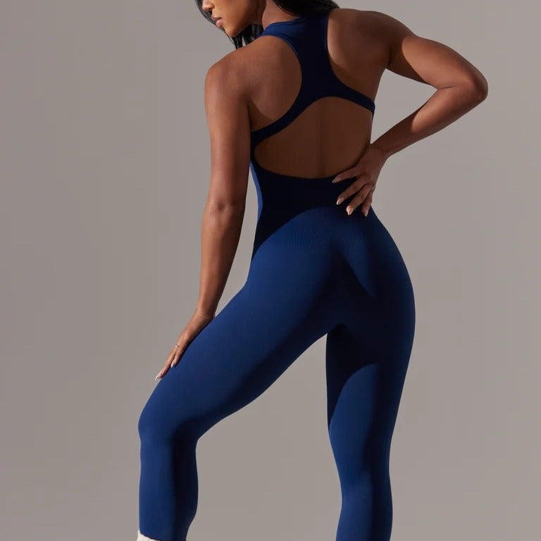 High Waisted Yoga Bodysuit with No Show Lines Backless Design Removable Padding and Flattering Fit for Active Women