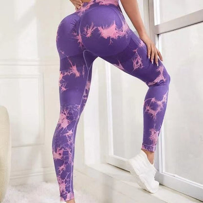 High Waisted Tie Dye Butt Lifting Yoga Leggings for Running and Fitness Comfortable Workout Pants for Yoga Gym and Everyday Use