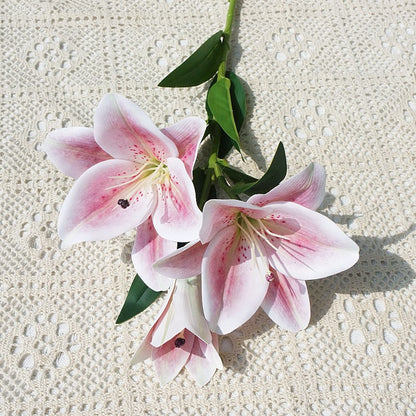 Realistic Sunlit Lily Artificial Flowers for Home Décor - Perfect for Weddings, Celebrations & Everyday Display