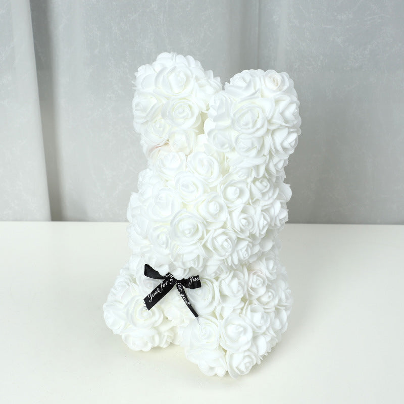 Beautifully Crafted Faux Flower Unicorn Bear: A Stunning Gift of PE Foam Rose Teddy Bear for Girlfriends - Perfect for Birthdays, Valentine's Day, and Eternal Love