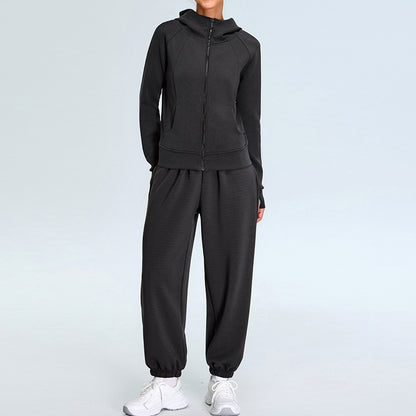 Women's Modal Sports Jacket and Yoga Set Relaxed Fit Activewear with Comfortable Sweatpants for Fitness and Gym