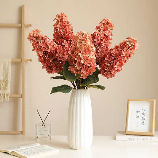 Elegant Artificial Silk Buddha Pagoda with Autumn-Inspired Colors and Hydrangeas – Perfect for Wedding, Home, and Bedroom Décor