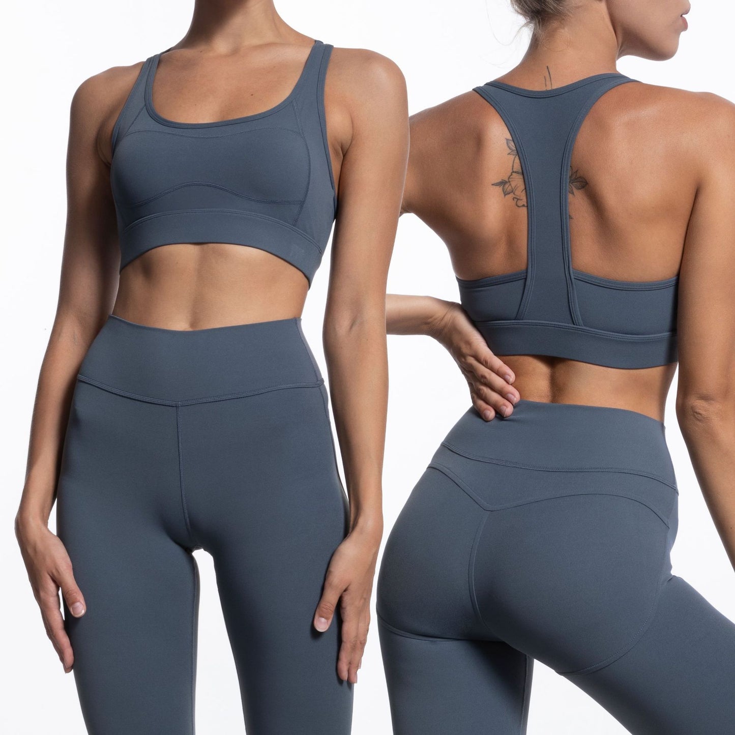 Women's Yoga Set with Y Back Sports Bra and High Waisted Butt Lifting Leggings for Fitness Gym and Yoga Enthusiasts