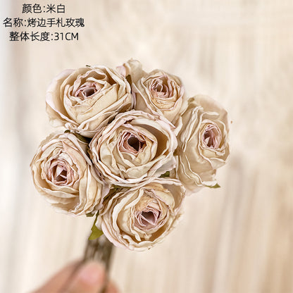 Elegant Faux Rose Bouquet for Weddings and Home Decor - Realistic Ins Style - Perfect for Celebrations and Event Styling - Model MW66786