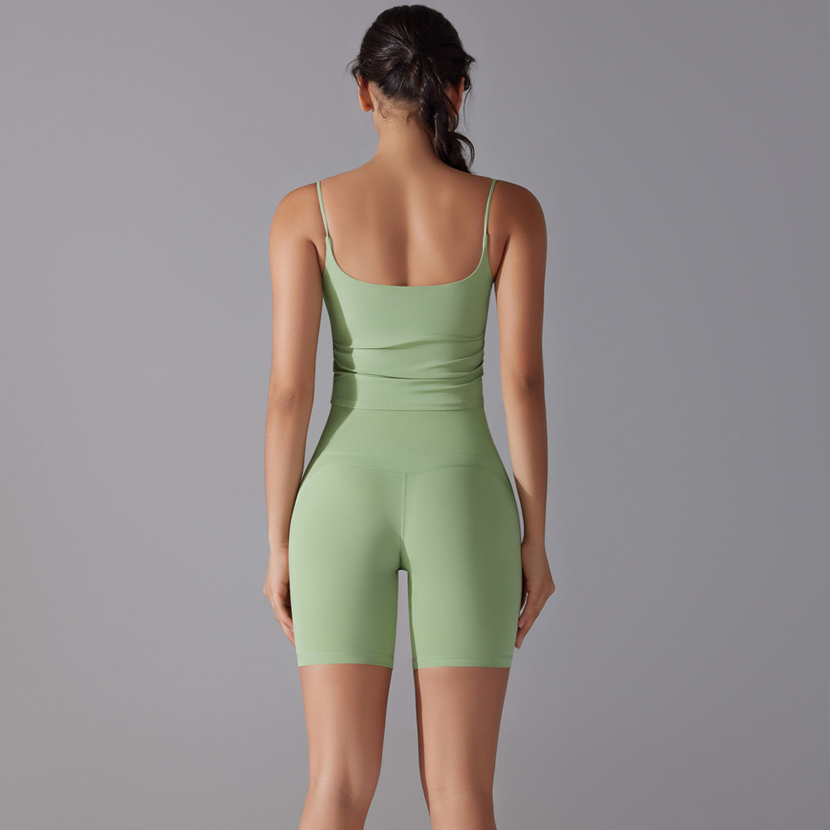 Double Sided Comfort Stretch Sports Tank Top and High Waisted Yoga Pants Set with Butt Lifting Shorts and Bra Ideal for Fitness Enthusiasts