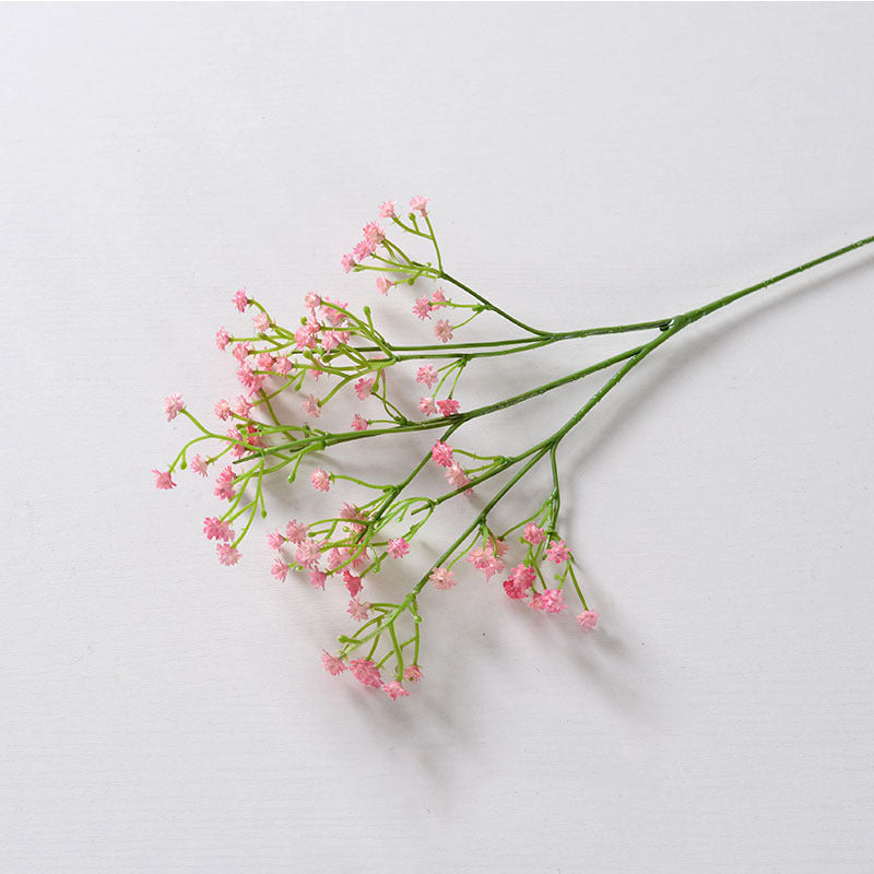 Realistic Faux Baby's Breath Bouquet - 3 Branch Soft Touch Plastic Flower for Wedding Decorations, Bridal Handheld Bouquets, Photography Props