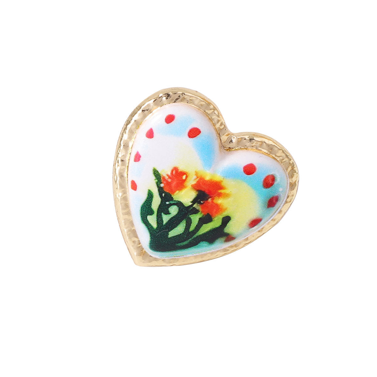 Artistic Bohemian Floral Heart Open Ring for Women - Unique Alloy Design, Perfect for Everyday Wear and Special Occasions