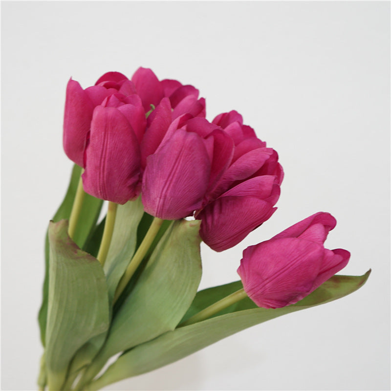 Luxury Realistic Touch Moisturizing Tulip Bouquet - Elegant Faux Flower Arrangement for Living Room and Dining Table Decor