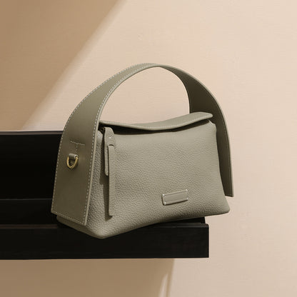 Grain Leather Pillow Bag Vintage Inspired Commuter Soft Leather Tote with Hanging Ears for Casual and Fashionable Outings