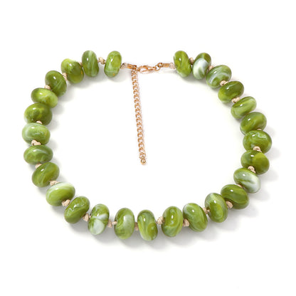 Personalized Colorful Macaron Beaded Necklace for Women - Perfect for Spring/Summer Vacation Vibes, Trendy Jewelry Accessory