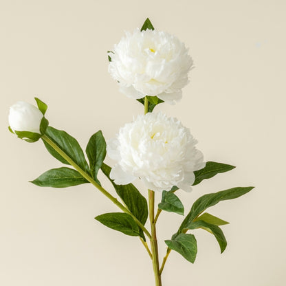 Elegant European-Style Single Stem 3-Head Peony and Peony Artificial Flowers for Home, Wedding Decoration, Photography, Floral Arrangements, and Stylish Display