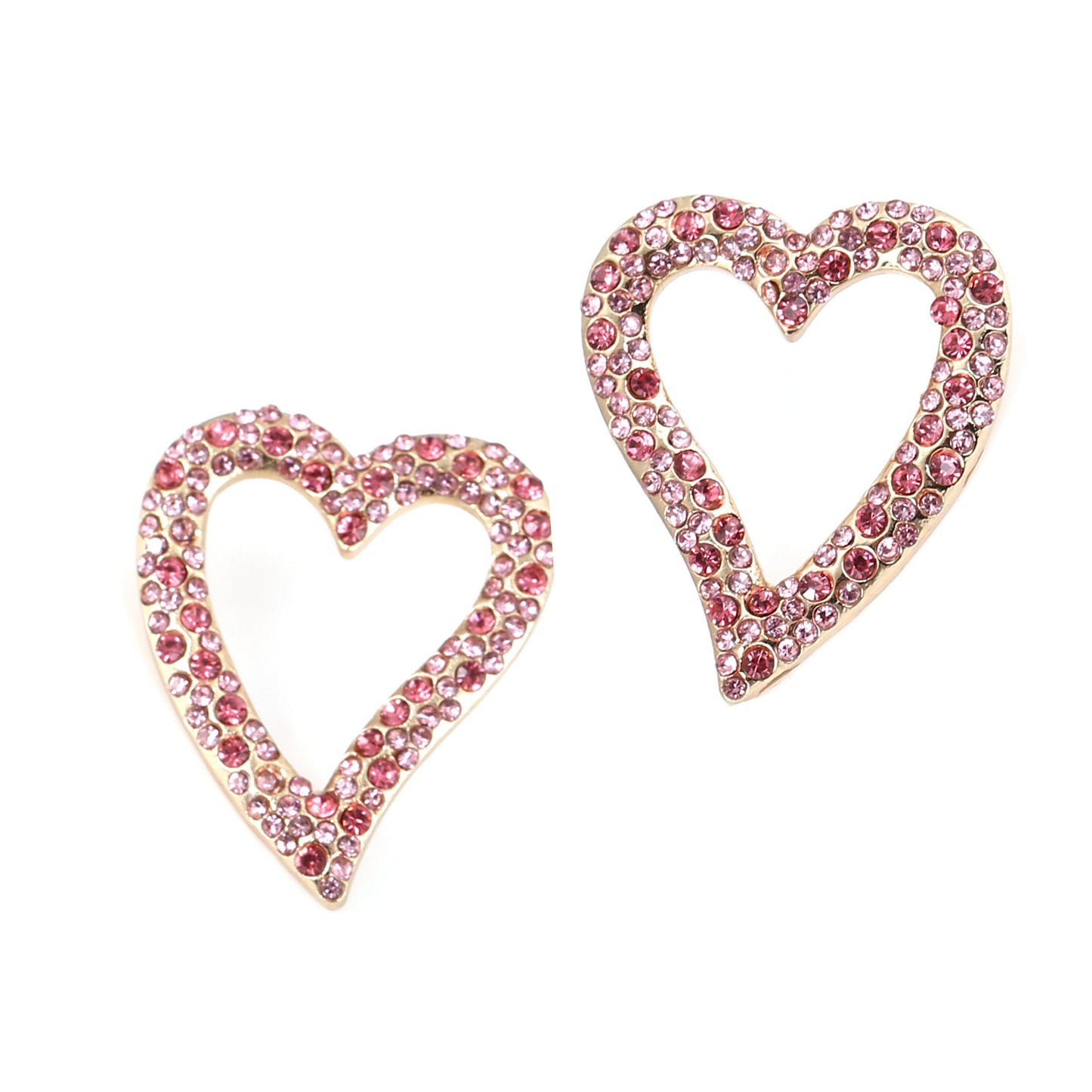 Chic Heart-Shaped Stud Earrings with Sparkling Rhinestones and Elegant Pearls – Available in 6 Stunning Colors for Every Occasion