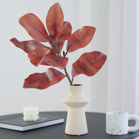 Realistic Touch Green Plant Magnolia Leaves - Faux Fiddle Leaf Fig for Outdoor Decoration - Lifelike Artificial Greenery Perfect for Home and Garden Décor