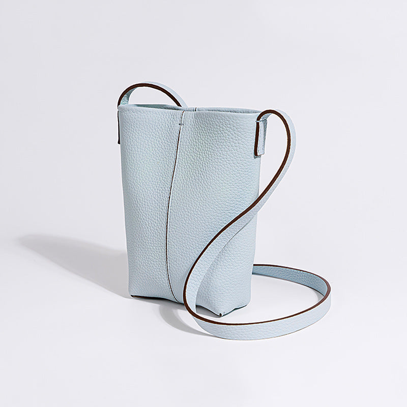 Minimalist Genuine Leather Crossbody Phone Bag for Women Compact Versatile and Mini Purse for Everyday Use