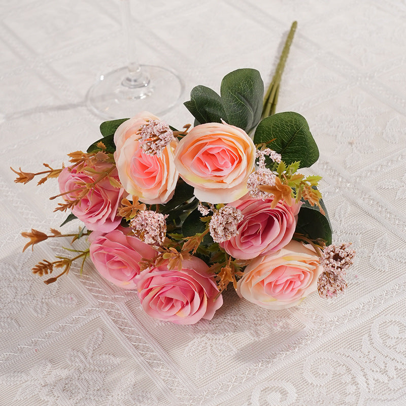 Luxurious European-Style Faux Floral Decoration: Elegant Table Centerpiece for Weddings and Home Decor - Perfect for Photography Props