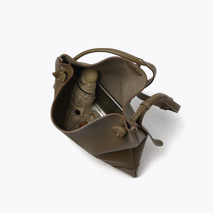 Large Capacity Genuine Leather Tote Bag First Layer Cowhide Crossbody and Shoulder Bag for Everyday Casual Use