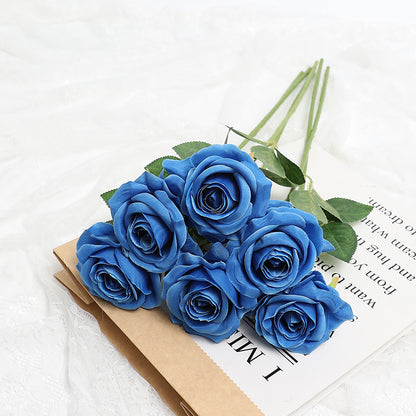 Elegant Ice Blue Faux Rose Single Stem Silk Flower - Perfect for Home Decor, Valentine's Day, Weddings, and Photography Props