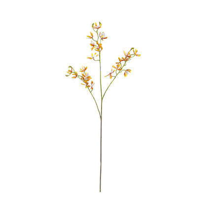 Lifelike Miniature 3-Pronged Orchid Flower Arrangement - Stylish European Home Decor and Hotel Table centerpiece for All Seasons