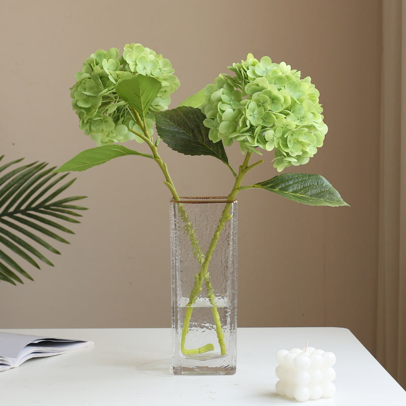 Realistic 3D Touch Hydrating Faux Hydrangea Flower Décor for Home, Dining Table, and Bedroom - Lifelike Silk Floral Arrangement Accent Piece