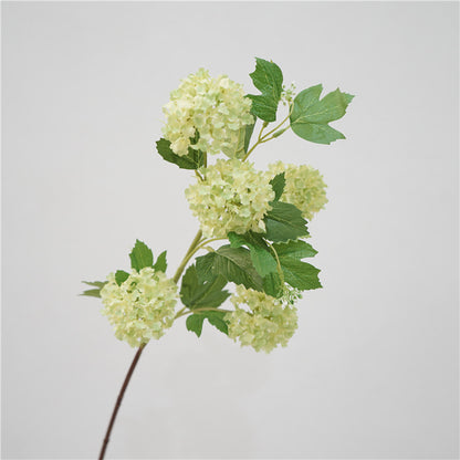 Stunning White and Green Snowball Flower Arrangement - Elegant European and American Style Faux Floral Décor for Living Room and Showcase Spaces - High-Quality, Realistic Home Decoration