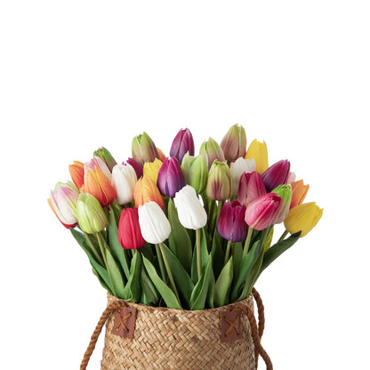 Elegant PU Tulip Artificial Flowers for Home Decor and Wedding Bouquets - Gorgeous and Realistic Design | Perfect for Special Occasions | Model MW54102