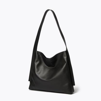 Chic Korean Inspired Oversized Tote Bag in Grain Leather Spacious Dual Purpose Design for Commuting and Everyday Use