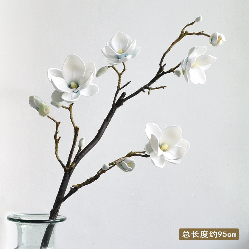 Lifelike Large Magnolia Artificial Flower for Zen-Inspired Hotel and Home Décor - Perfect for Weddings, Events, and Photography