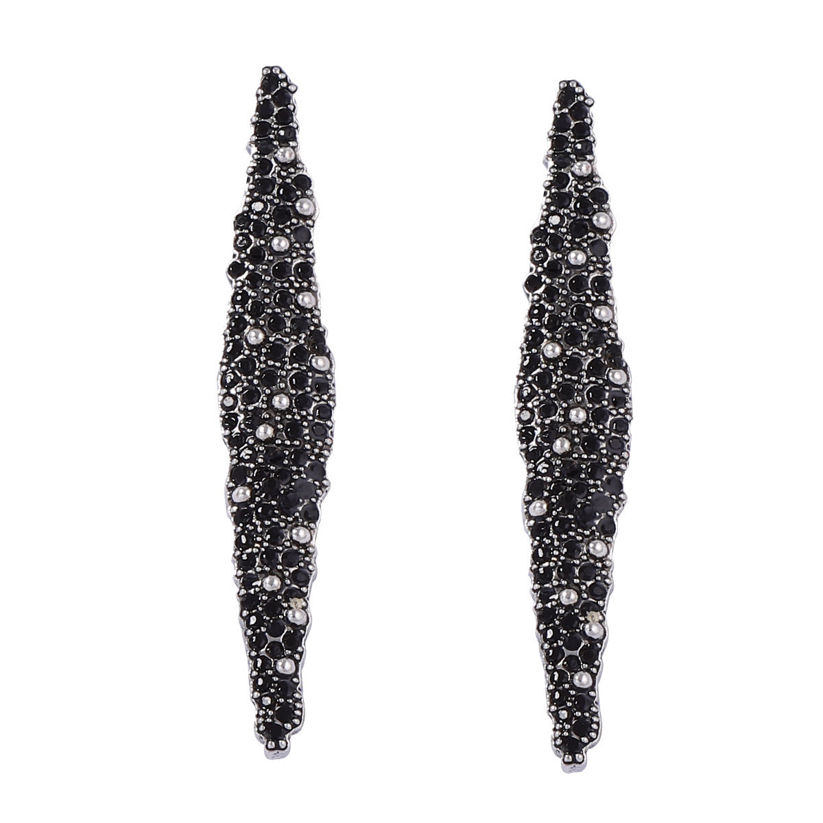 Stylish & Elegant Geometric Long Bar Earrings for Women -  Alloy with Sparkling Rhinestones - Unique Design for Eye-Catching Accessorizing