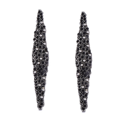 Stylish & Elegant Geometric Long Bar Earrings for Women -  Alloy with Sparkling Rhinestones - Unique Design for Eye-Catching Accessorizing