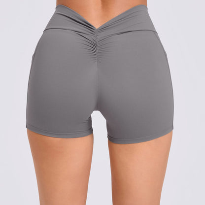 High Waisted Yoga Shorts with Side Pockets Butt Lifting and Comfortable Running Fitness Shorts for Women