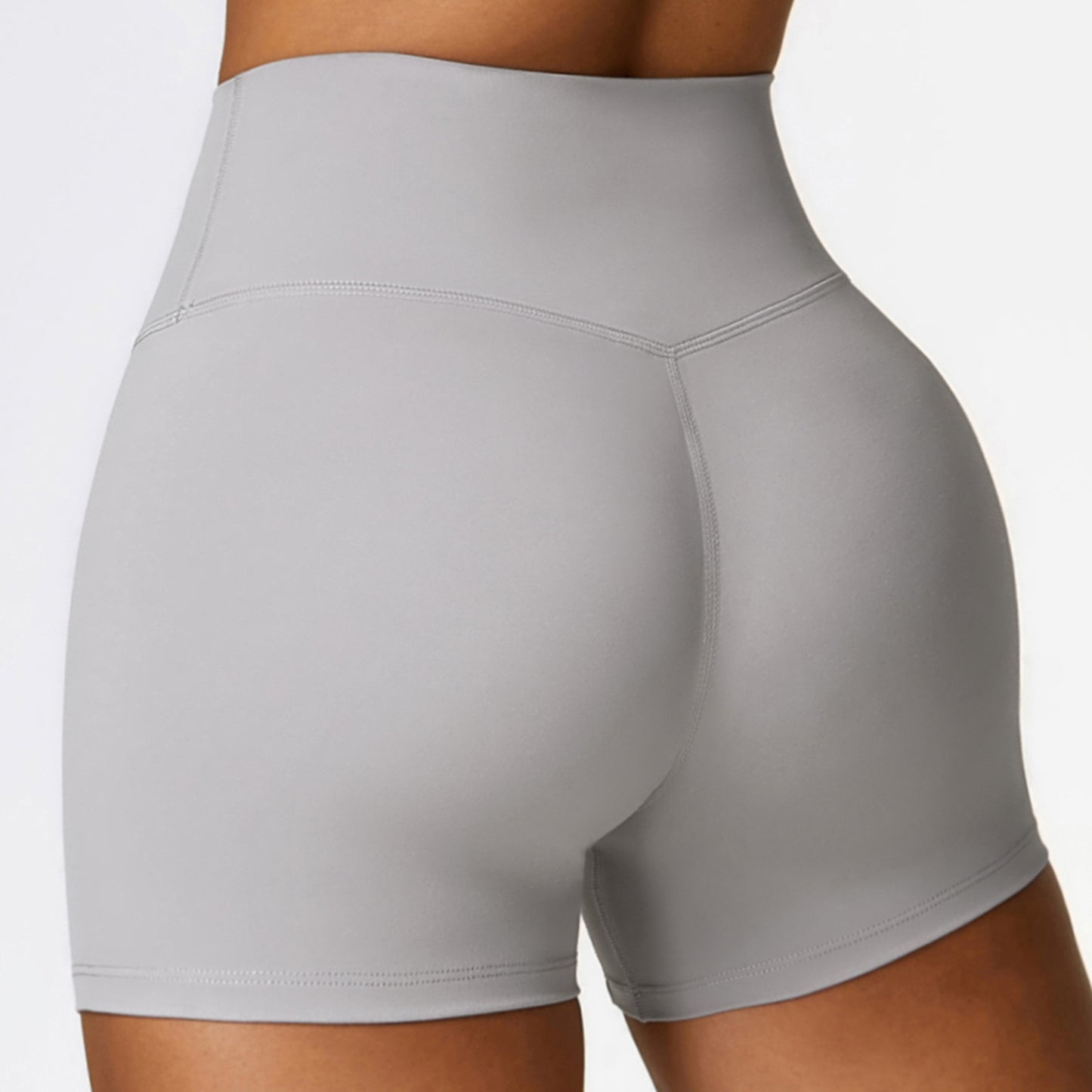 High Waisted Women's Fleece Lined Yoga Shorts Tummy Control Enhanced Lift for Running and Workouts Model 8519