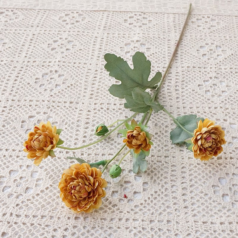 Realistic Artificial Flowers - Autumn Daisy and Greek Golden Chrysanthemum Collection for Home Décor, Wedding Decorations, and Photography Props