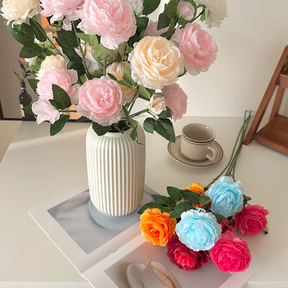 Stunning 3-Piece Artificial Peony Floral Arrangement for Home Decor - Perfect for Weddings, Events, and Everyday Elegance with Realistic Silk Roses