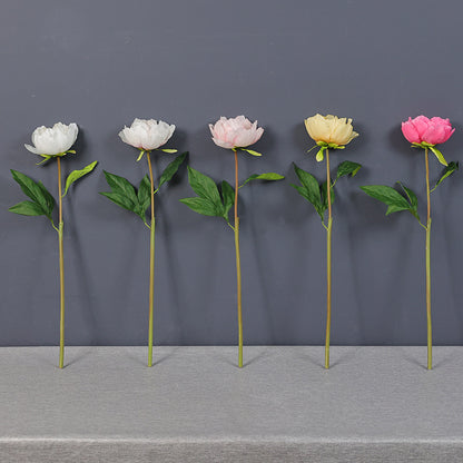 Realistic Single Stem Peony Silk Flower for Wedding Decor, Living Room Centerpiece, and Elegant Entrance Table Decoration