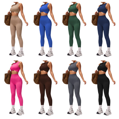 Seamless Peach Butt Yoga Outfit for Women Tummy Control High Performance Running and Workout Tank with Leggings for Maximum Comfort and Style