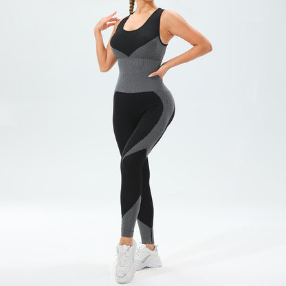 Seamless Knitted Yoga Pants with Cross Back Design for Women for Running Workout and Yoga Comfortable Activewear Bodysuit