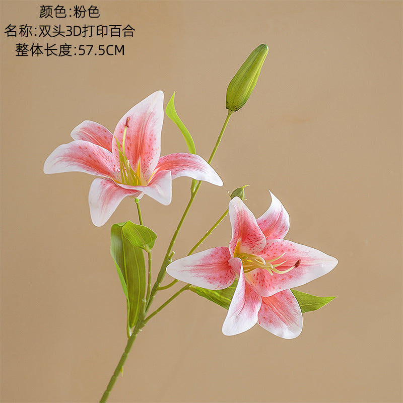 Stunning Double-Ended 3D Printed Lily Artificial Flowers for Home Decor – Stylish INS-Inspired Decorative Accent Perfect for Weddings and Special Occasions | Model MW31587