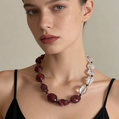 Stylish and Unique Casual Colorful Geometric Statement Beaded Necklace for Women - Versatile Multi-Color Design Perfect for Any Occasion