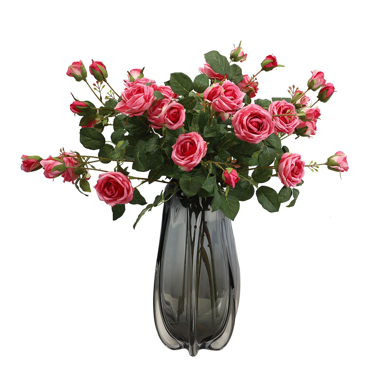 Stunning Six-Headed Diamond Rose Faux Flower Arrangement for Home and Hotel Décor – Ideal Centerpiece for Living Rooms and Window Display