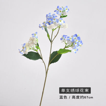 Single Stem Realistic Artificial Hydrangea Bouquet for Wedding Decor - Beautiful Faux Flower Arrangement Perfect for Celebrations, Bridal Showers, and Event Decorations