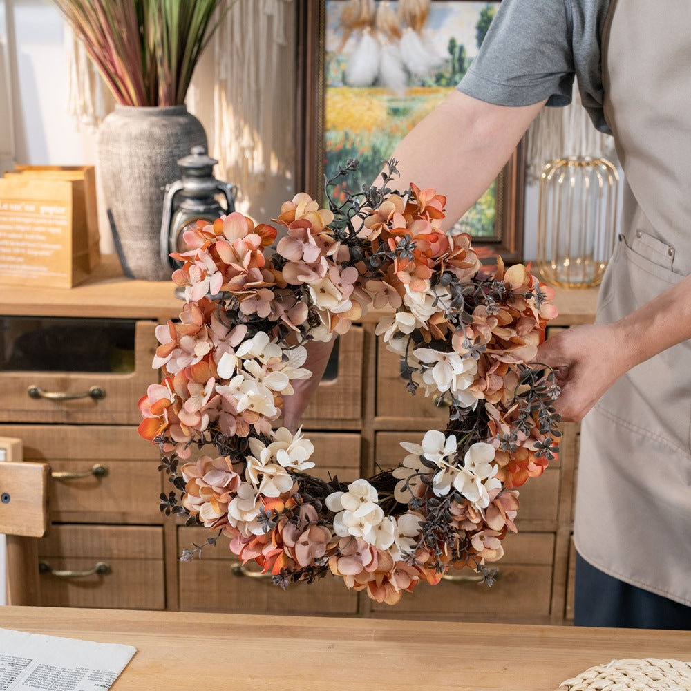 Stunning Red Maple Dream Hydrangea Faux Flower Arrangement - Elegant Handheld Bouquet & Wall Decor for Home Decorating - Beautiful Rose Design