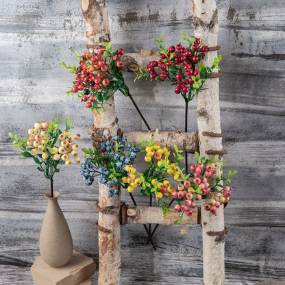 Stunning Christmas Berry Bean Stem Faux Flowers for Home Décor | Elegant Wedding Handheld Bouquets & Aisle Decorations |  Quality Fake Floral Arrangements - MW74411