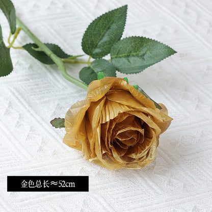 Stunning Single Silk Rose - Realistic Faux Flower for Outdoor Weddings, Valentine's Day Gifts, and Romantic Decor